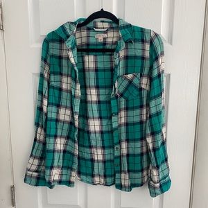 Merona green plaid shirt